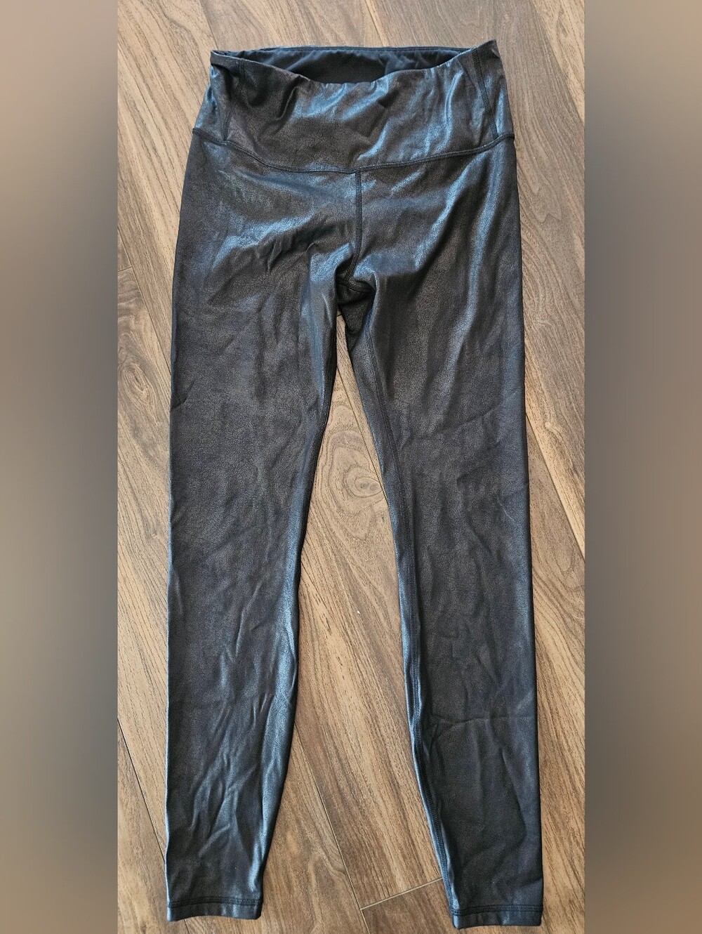 CRZ YOGA Black Faux Leather-Look Women's Leggings